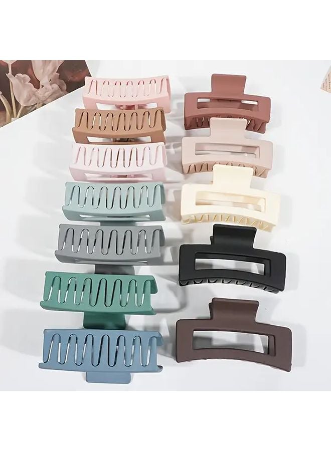 12pcs Multi Color Hair Claw Clips Non Slip Durable Matte Finish For Women - Image 3